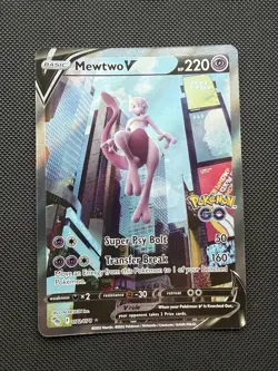 Pokemon TCG Mewtwo v (Full Art) Pokemon Go 072/078 Holo Ultra Rare - Image 1
