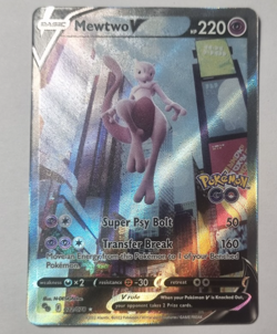Pokemon TCG Mewtwo V (Full Art) Pokemon Go 072/078 Holo Ultra Rare - Image 1