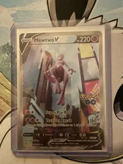 Pokemon TCG Mewtwo v Full Art Holo Ultra Rare Card Pokemon Go 072/078 - Image 3