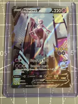 Pokemon TCG Mewtwo v Full Art Pokemon Go 072/078 Holo Ultra Rare - Image 1