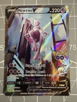 Pokemon TCG Mewtwo v Full Art Pokemon Go 072/078 Holo Ultra Rare - Image 5