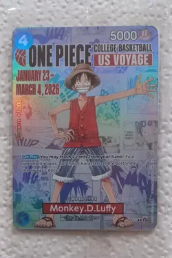 One Piece Monkey.D.Luffy US Voyage College Basketball Promo Card (Sealed) - Image 1