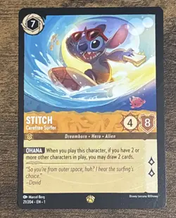Disney Lorcana TCG Stitch Carefree Surfer First Chapter Legendary Foil / Base - Image 4