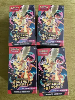4x Pokemon TCG: Mega Evolution-Ascended Heroes Booster Bundle (6 Packs) SEALED - Image 1