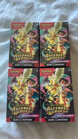 4x Pokemon TCG: Mega Evolution-Ascended Heroes Booster Bundle (6 Packs) - Image 1