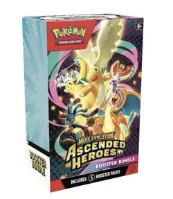 Pokemon TCG: 4x Mega Evolution-Ascended Heroes Booster Bundle (6 Packs) PRESALE - Image 1