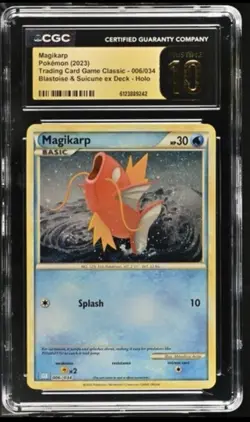 CGC 10 Pristine Magikarp Holo 006/034 Trading Card Game Classic CLB Pokemon Card - Image 1