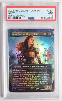 MTG Foil Aloy Savior of Meridian PSA 9 MINT Playstation Secret Lair Card #2221 - Image 1