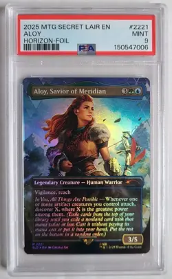 MTG Foil Aloy Savior of Meridian PSA 9 MINT Playstation Secret Lair Card #2221 - Image 2