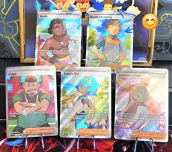🌟 Pokemon TCG 🔥 5 Card Full Art Trainer Lot NM Supporter - Lana Jasmine Brock - Image 1