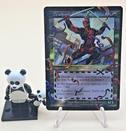 MTG Deadpool, Trading Card Secret Lair Confetti Pool Party Foil Bonus Card 7129 - Image 1