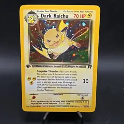 Pokemon Dark Raichu Holo TCG Card 83/82 Secret Rare 1st Edition LP - Image 1