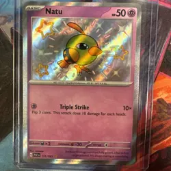 Pokemon Cards Natu 151/091 Paldean Fates Shiny Rare NM - Image 1