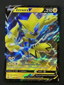 Pokemon Zeraora V 053/159 Crown Zenith Ultra Rare Holo Full Art 210HP Card - Image 1