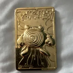 Nintendo Poliwhirl #61 & Charizard Pokemon Metal Foil Card Lot - 2 Cards - Image 3