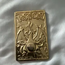 Nintendo Poliwhirl #61 & Charizard Pokemon Metal Foil Card Lot - 2 Cards - Image 5