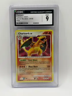 CGC 9 MINT Charizard 2007 Secret Wonders 3/132 Holo Pokemon Card - Image 1