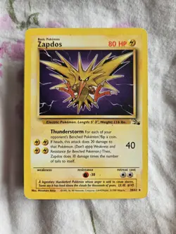 Pokemon TCG Zapdos Fossil Card 30/62 - Image 1