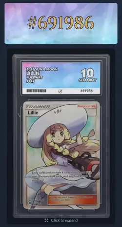 Lillie Full Art #147 Sun & Moon - Ace Grading Gem Mint 10 + Guard - LOW POP!! - Image 3