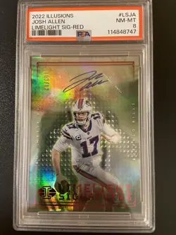 2022 Panini Illusions Josh Allen Limelight Sig Auto 3/12 SSP Buffalo Bills PSA 8 - Image 1