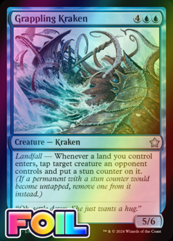 x1 Grappling Kraken FDN Foundations MTG 39 FOIL UNCOMMON M/NM 1x - Image 1