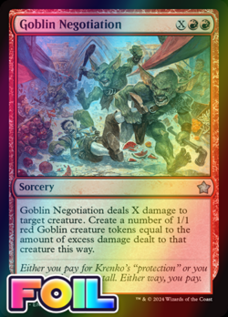 x1 Goblin Negotiation FDN Foundations MTG 88 FOIL UNCOMMON M/NM 1x - Image 1