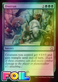 x1 Overrun FDN Foundations MTG 230 FOIL UNCOMMON M/NM 1x - Image 1