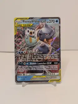 Pokemon TCG Blastoise & Piplup GX 38/236 Cosmic Eclipse - LP+ - Image 1