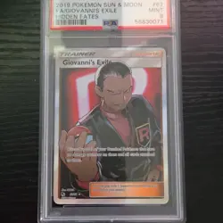 Pokemon Giovanni's Exile Full Art 67/68 Hidden Fates Ultra Rare Foil PSA 9 2019 - Image 1