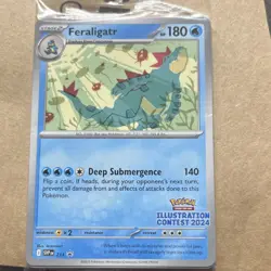 Pokemon Feraligatr 213 Promo Holo Illustration Contest 24, unopened promo pack - Image 1