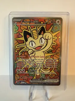 Pokemon Meowth EX 121/088 TCG POR Set Full Art Holo 170 HP 60 Attack English SIR - Image 1