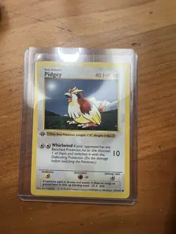 PIDGEY Pokemon Card - WOTC - 1st Edition - Base Set - Shadowless - 57/102 - LP - Image 2