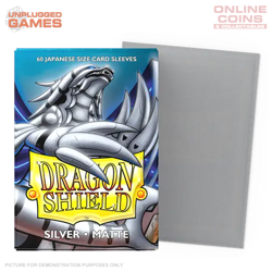 Dragon Shield 60 Japanese Size Card Sleeves - Matte Silver - Image 1