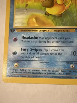 Psyduck Fossil 1st Edition 53/62 Pokemon - Image 5