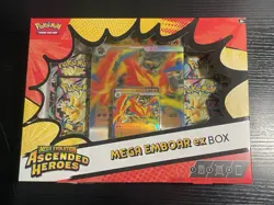 Pokemon Ascended Heroes Mega Emboar EX Box Sealed New (Small Tear) - Image 2