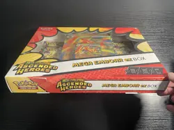 Pokemon Ascended Heroes Mega Emboar EX Box Sealed New (Small Tear) - Image 5