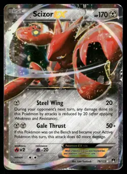 Scizor EX 76/122 Holo EX Rare BREAKpoint Pokemon Heavily Played - Image 1