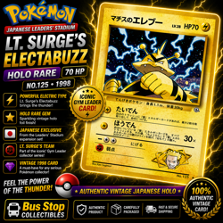 Pokemon Lt. Surge’s Electabuzz Leaders Stadium Holo Rare 125 Japanese - Image 1