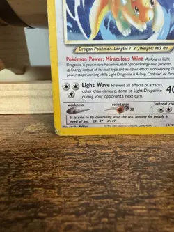 Pokemon TCG Light Dragonite 14/105 Neo Destiny Holo Rare 2000 English - Image 5