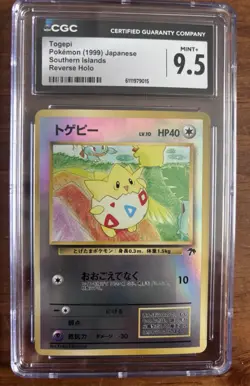Pokemon Togepi Reverse Holo Japanese Southern Islands Collection 1999 - Image 1