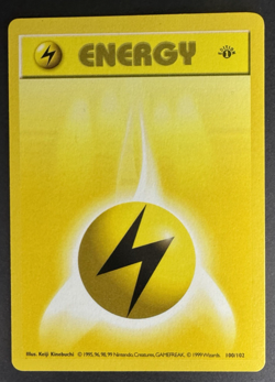 1st Edition Lightning Energy 100/102 - Base Set (Shadowless) - Pokemon TCG - VLP - Image 1