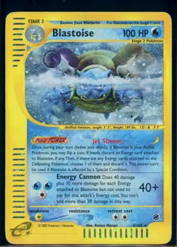 Pokemon EXPEDITION - #4/165 Blastoise - Holo - ENG - SWIRL - Heavily Played+ - Image 1