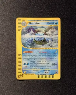 Pokemon EXPEDITION - #4/165 Blastoise - Holo - ENG - SWIRL - Heavily Played+ - Image 3