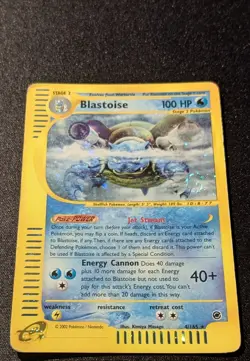 Pokemon EXPEDITION - #4/165 Blastoise - Holo - ENG - SWIRL - Heavily Played+ - Image 4