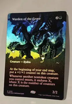 MTG - Warden of the Grove - Tarkir Dragonstorm BORDERLESS FOIL #351 - Image 1