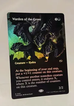 MTG - Warden of the Grove - Tarkir Dragonstorm BORDERLESS FOIL #351 - Image 2