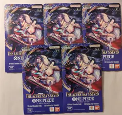5x One Piece OP14 THE AZURE SEA’S SEVEN Blister Sleeved Packs Sealed - Image 1
