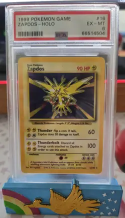 1999 POKEMON GAME #16 ZAPDOS-HOLO - PSA 6 - Image 1