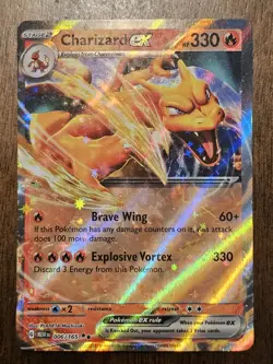 Pokemon TCG Charizard EX 6/165 Scarlet & Violet 151 MEW Double Rare Holo NM - Image 1