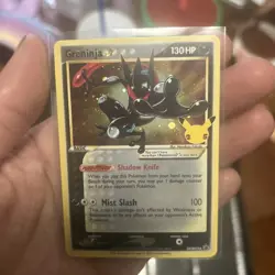 Pokemon TCG Greninja Gold Star SWSH144 Celebrations Black Star Promo WITH SWIRL! - Image 1